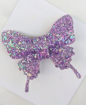 FOLLOW THE NEEDLE Butterfly Bow Hair Clip - Purple