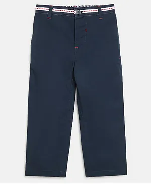 Nauti Nati Solid Full Length Pants - Navy Blue