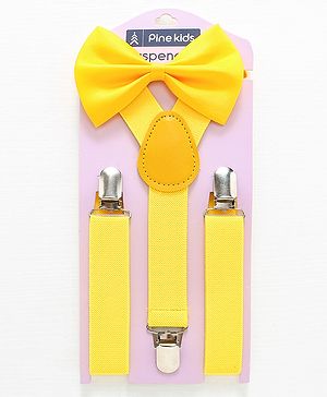 Pine Kids Bow and Suspender Set - Fluorescent Yellow