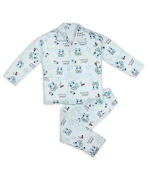 AAAKAR Full Sleeves Bunny Print Night Suit - Blue
