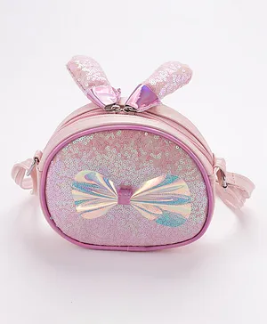 Pine Kids Bow Applique Sling Bag - Pink