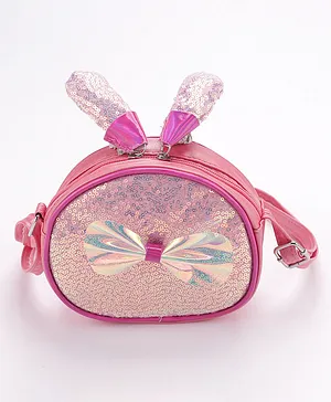 Pine Kids Bow Applique Sling Bag - Pink