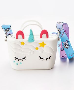 Babyhug Sling Bag Unicorn Design - White
