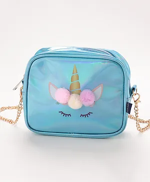 Pine Kids Sling Bag Unicorn Design - Blue