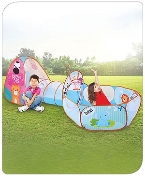 Babyhug Fun Amusement Park 3 in 1 Pool Play Tent House - Blue