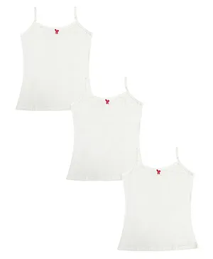 Tiny Bugs Sleeveless Pack Of 3 Camisoles - White