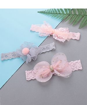 Babyhug Free Size Headband Set of 3 - Multioclour