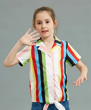 Kookie Kids Half Sleeves Stripe Shirt - Multicolour