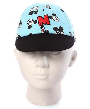 Babyhug Baby Cap Mickey Mouse Print Blue - Diameter 15.5 cm