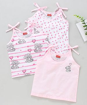 Babyhug 100 % Cotton Sleeveless Jhablas Pack of 3- Pink