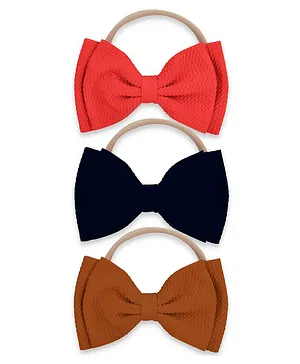 Bembika Cotton Headband With Bow Applique Pack of 5 - Multicolour