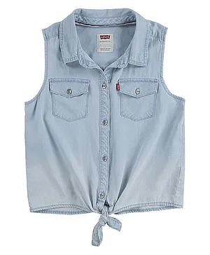 Levi's Sleeveless Front Buttoned Top - Blue