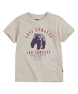 Levi's Jersey California Bear Logo Print Short Sleeves Tee - Off White