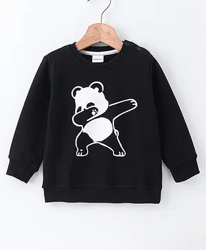 Babyhug Full Sleeves Sweatshirt Panda Print - Black