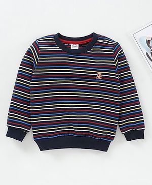 Simply Full Sleeves Striped Sweatshirt - Blue