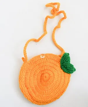 Woonie Handmade Round Sling Bag - Orange