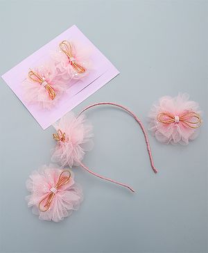 Pine Kids Hair Accessories  Free Size Combo Pack Of 5 - Peach