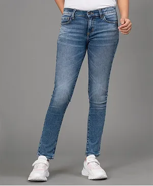 Mode by Red Tape Full Length Solid Jeans - Blue