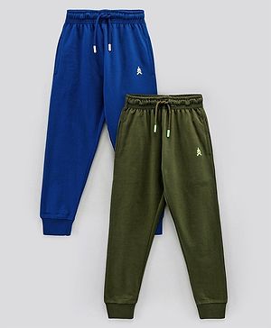 Pine Kids Biowash Full Length Lounge Pants Pack of 2 - Royal Blue Olive Green