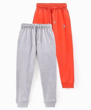 Pine Kids Biowash Full Length Lounge Pants Pack of 2 - Red Grey