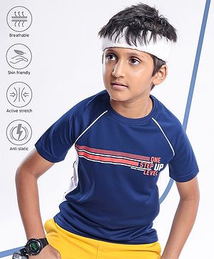 Pine Active Skin Friendly & Breathable Half Sleeves T-Shirt Text Print - Multicolor
