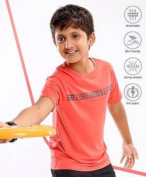Pine Active Half Sleeves HD Print T-shirt - Red