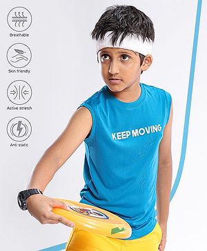 Pine Active Half Sleeves Text Print T Shirt - Blue