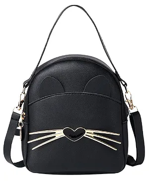 VISMIINTREND Cute Small Crossbody Cat Shaped Backpack - Black