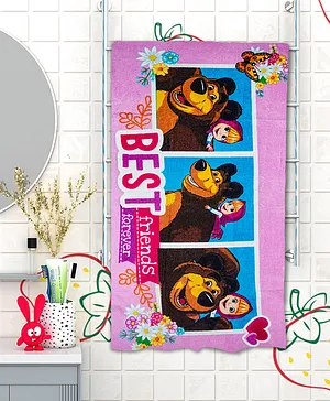 Masha & The Bear Kids Bath Towel - Pink