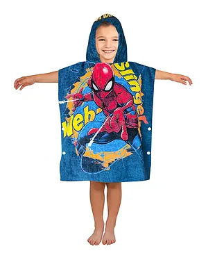 Marvel Slinger Web Spiderman Hooded Poncho Towel - Blue