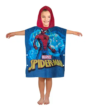 Marvel Spiderman Hooded Poncho Towel - Red Blue