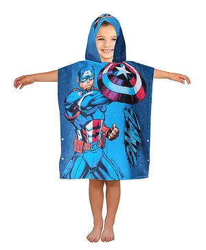 Marvel Gang Captain America Hooded Poncho Towel - Blue