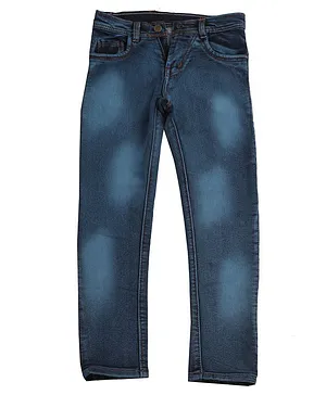 P-MARK Full Length Washed Jeans - Blue