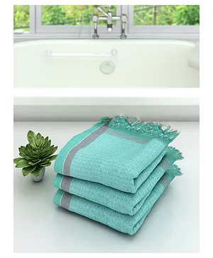 Athom Living 100% Premium Cotton Bath Towel Pack Of 3 - Green