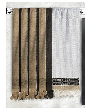 Athom Living 100% Premium Cotton Waffle Border Bath Towels Pack Of 4 - Multicolor