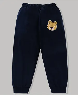KAVEE 100% Cotton Biowashed Full Length Lounge Pant Tiger Print - Navy Blue