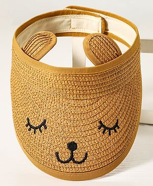 Babyhug Face Design Straw Hat - Brown