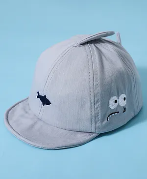 Babyhug Fish Embroidered Baseball Cap - Blue