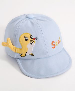 Babyhug Seal Embroided Baseball Cap - Blue