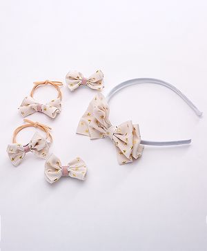 Babyhug Hair Accessories  Free Size Combo Pack Of 5 - White