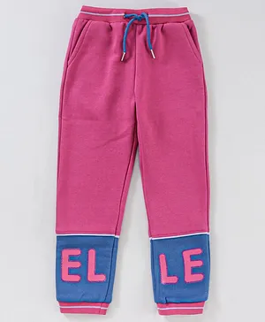 Elle Kids Full Length Text Print Sweat Joggers - Pink