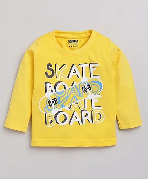 Orange Republic Full Sleeves Skate Board Printed Tee - Yellow