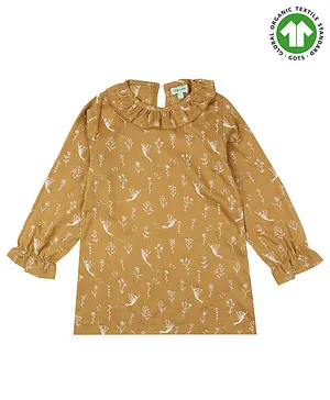 Lilly + Sid 100% Cotton Full Sleeves Top Fairy Print - Yellow
