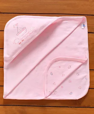 Zero All Over Printed Wrapper With Hood - Pink