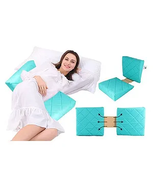 Get It Double Wedge Pregnancy Pillow With Quilted Cover - Sea Green