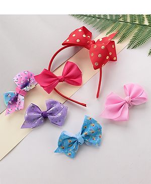 Babyhug Free Size Hair Accessories Set of 6 - Multioclour - Free Size Multi Color