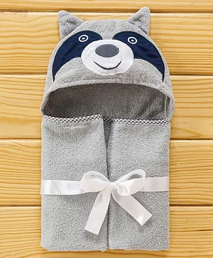Babyhug Animal Hooded Towel - Grey