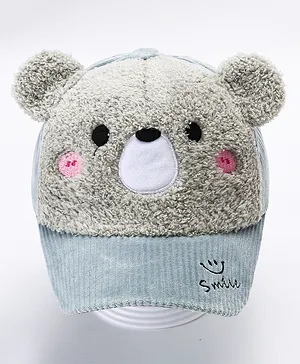 Babyhug Bear Imprint Bucket Hat Grey - Circumference 51 cm