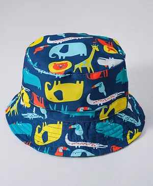 Babyhug Animal Printed Bucket Hat - Blue