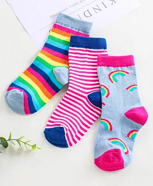 Cutewalk by Babyhug Anti-Bacterial Ankle Length Socks Pack of 3 - Multicolour